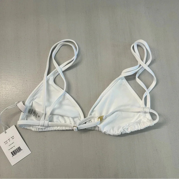 Andie by Demi Moore The Cannes Top Women’s Triangle Bikini Top in White Sz M NWT - Picture 7 of 7